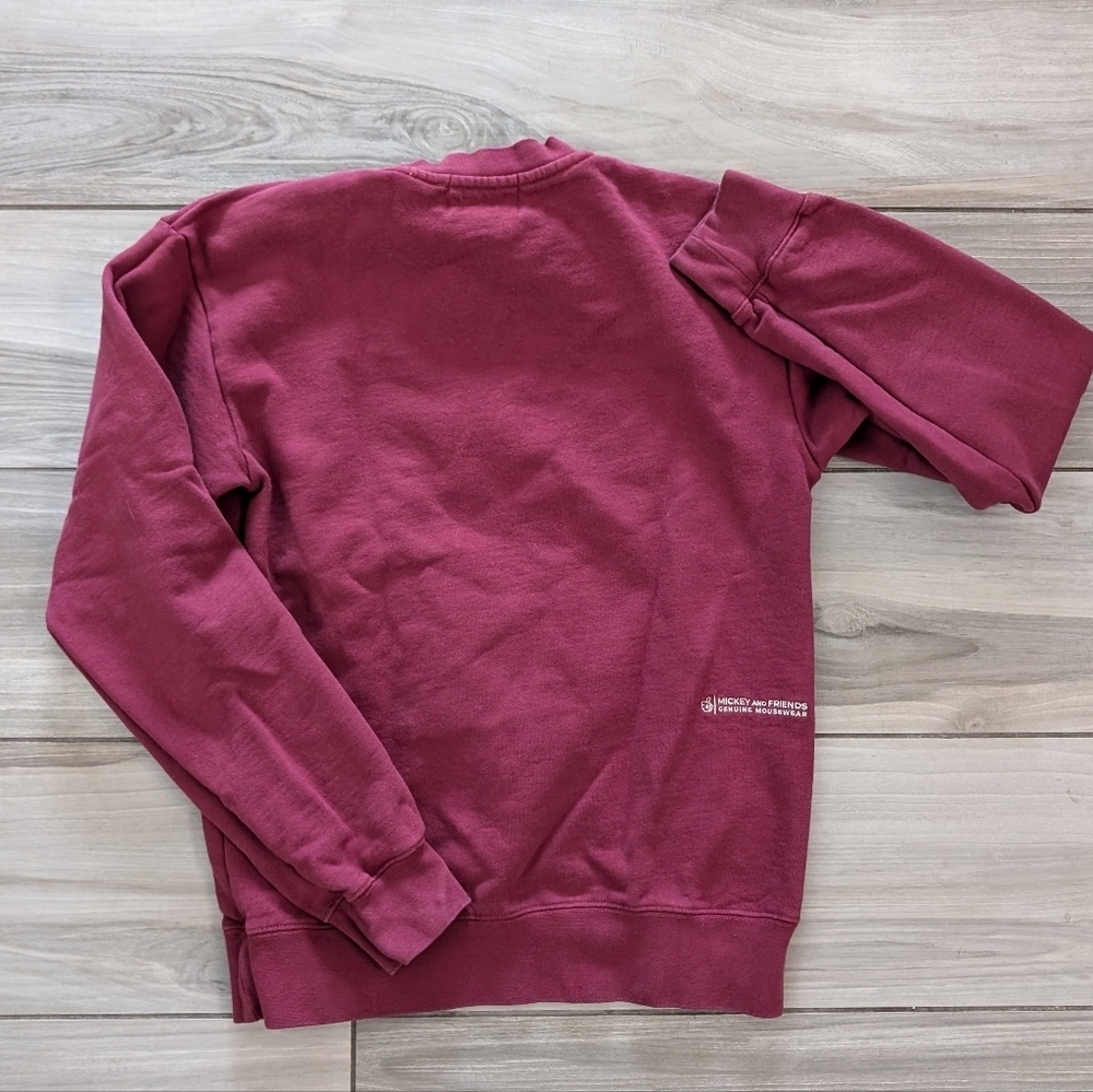 Disneyland Mickey Mouse Maroon Crew Neck Sweatshirt - Picture 4 of 5